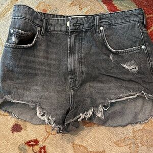 Zara -black denim shorts -size -10